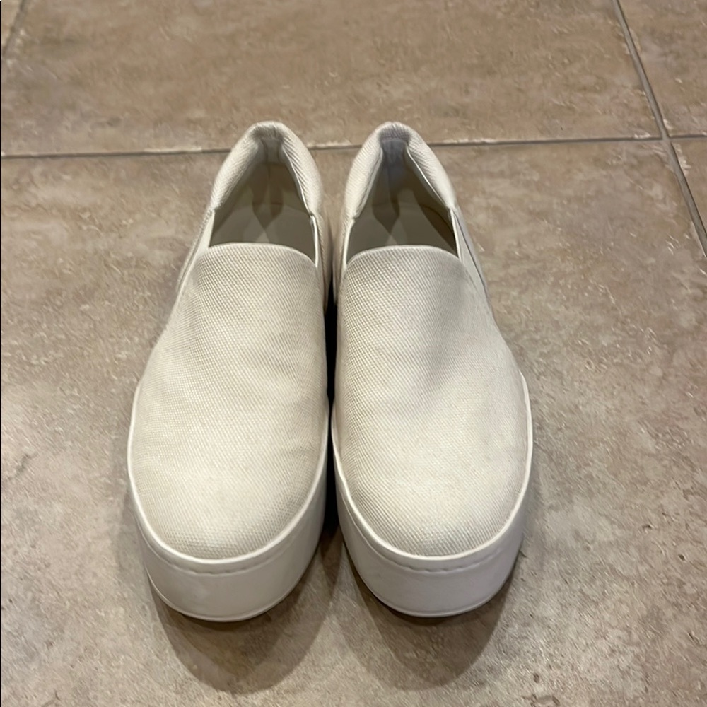 Vince Cream Warren Platform Slip-On Canvas Sneakers NWT Size 6